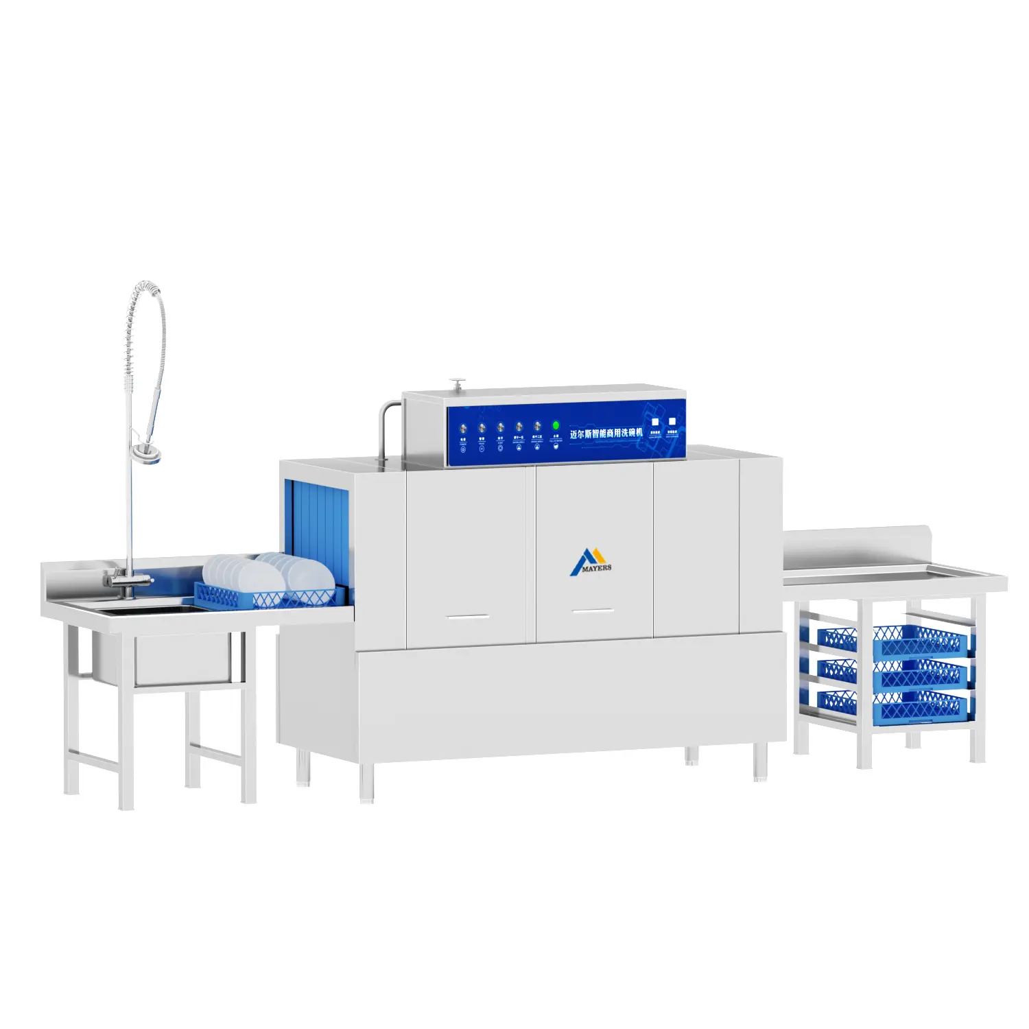 Double spray tunnel dishwasherMes-M4